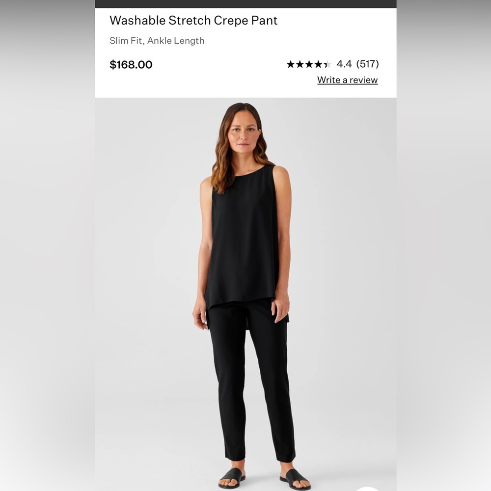 Eileen Fisher Best Selling Slim Fit Crepe Pant